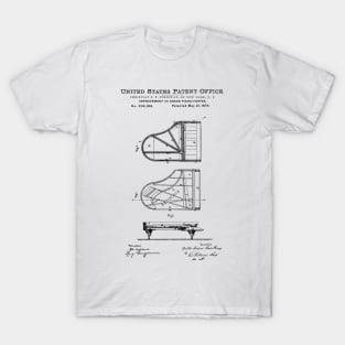 Steinway Piano Patent Black T-Shirt